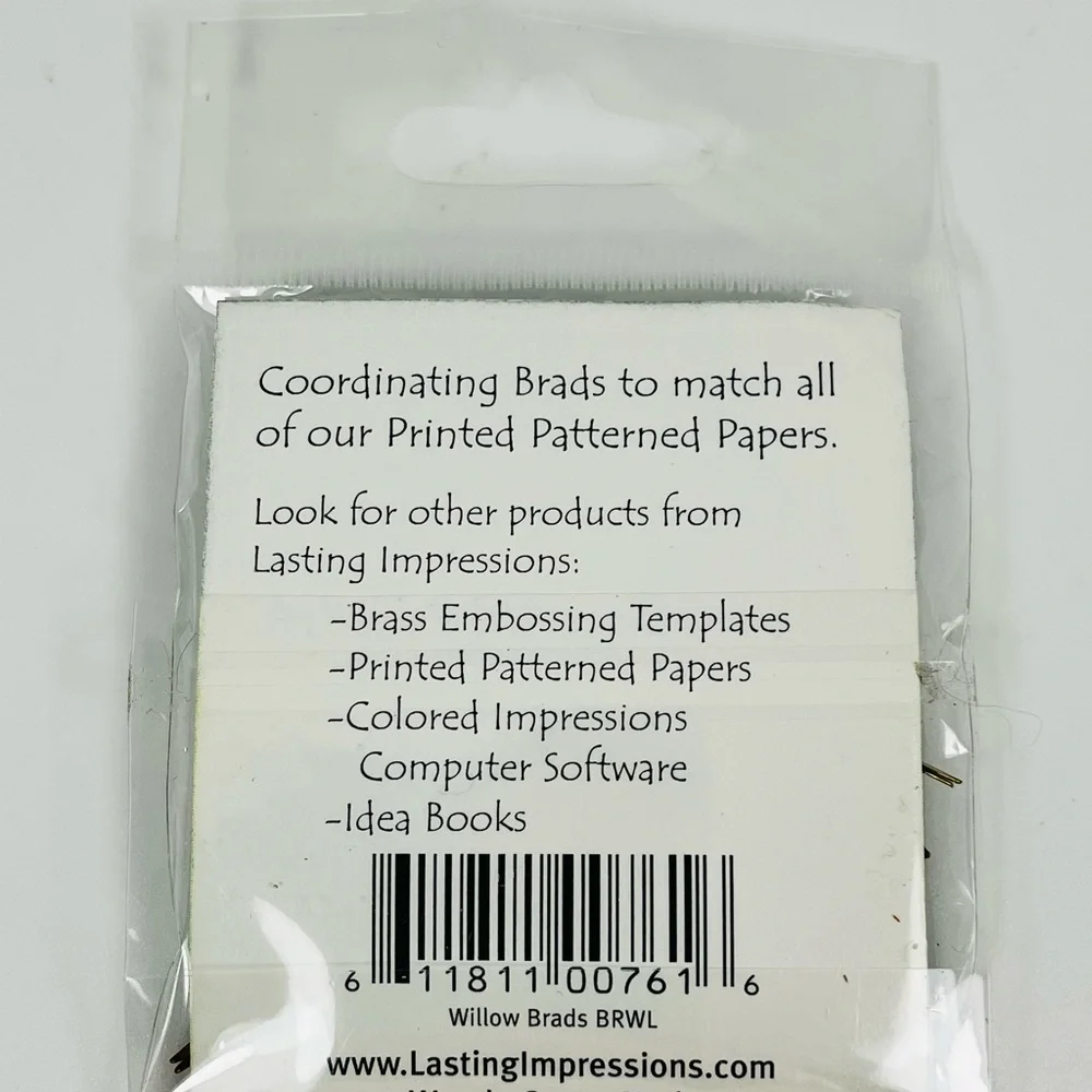 Lasting Impressions Matte Finish Brads Willow Green Pack of 50 New